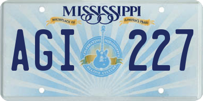 MS license plate AGI227