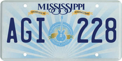 MS license plate AGI228
