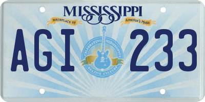 MS license plate AGI233