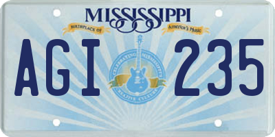 MS license plate AGI235