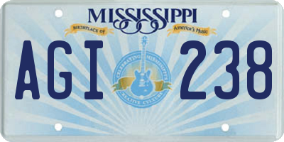 MS license plate AGI238