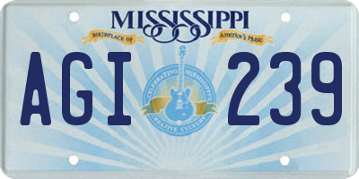MS license plate AGI239