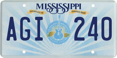 MS license plate AGI240