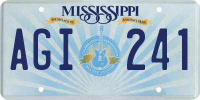 MS license plate AGI241