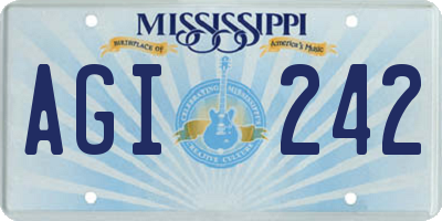 MS license plate AGI242