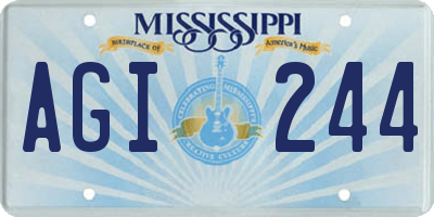 MS license plate AGI244