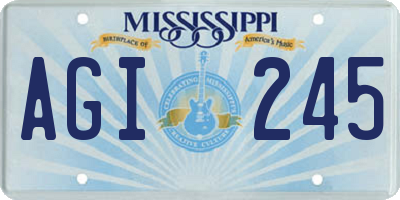 MS license plate AGI245