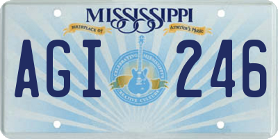 MS license plate AGI246