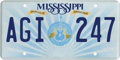 MS license plate AGI247