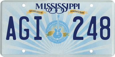 MS license plate AGI248