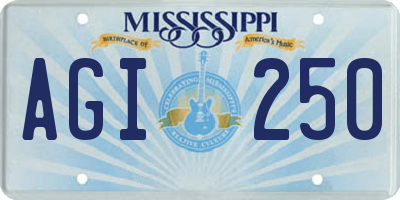 MS license plate AGI250