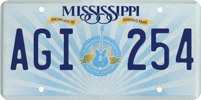 MS license plate AGI254