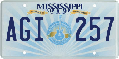 MS license plate AGI257