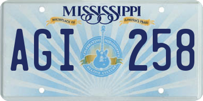 MS license plate AGI258