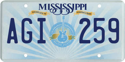 MS license plate AGI259