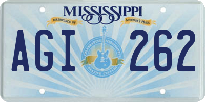 MS license plate AGI262