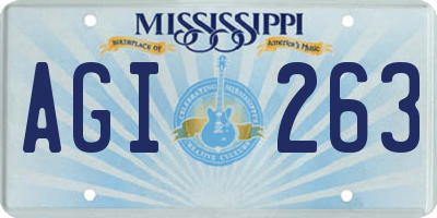 MS license plate AGI263