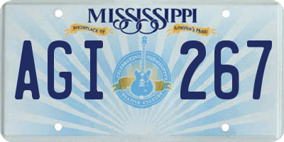 MS license plate AGI267