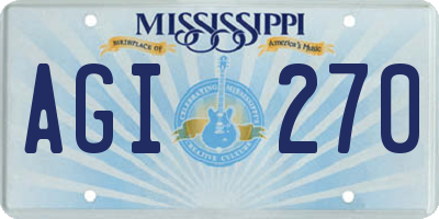 MS license plate AGI270