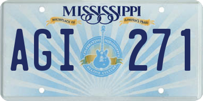 MS license plate AGI271