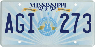 MS license plate AGI273