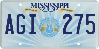 MS license plate AGI275