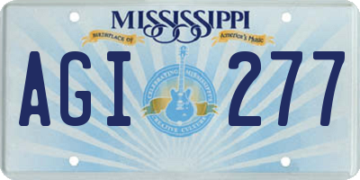 MS license plate AGI277