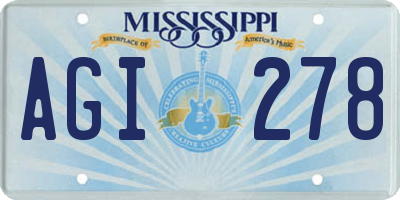 MS license plate AGI278