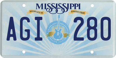 MS license plate AGI280