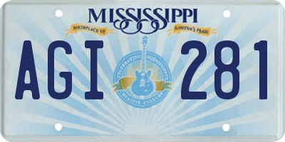 MS license plate AGI281