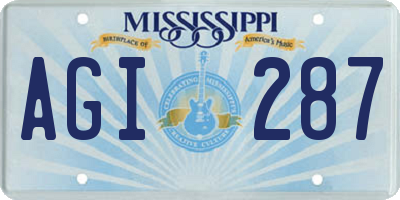 MS license plate AGI287