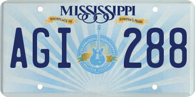 MS license plate AGI288