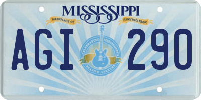 MS license plate AGI290