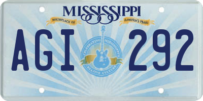 MS license plate AGI292
