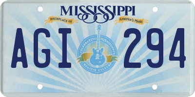 MS license plate AGI294