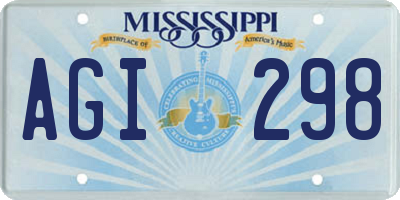 MS license plate AGI298