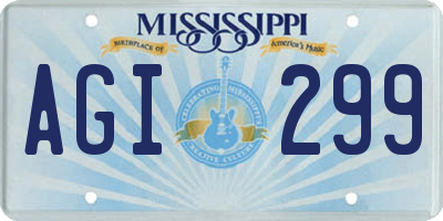 MS license plate AGI299