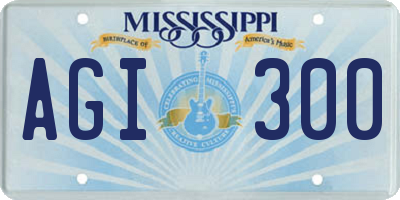 MS license plate AGI300