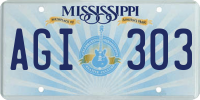 MS license plate AGI303