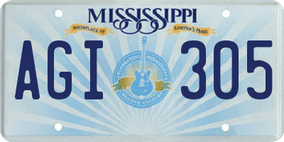 MS license plate AGI305