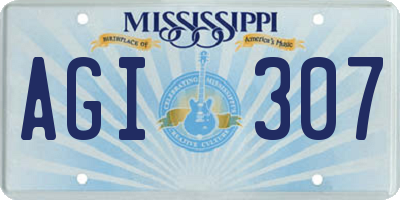 MS license plate AGI307