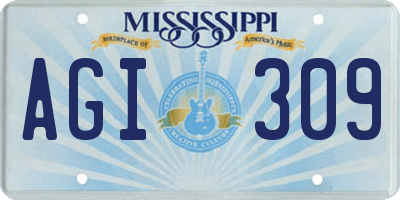 MS license plate AGI309