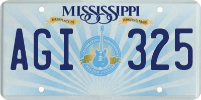 MS license plate AGI325