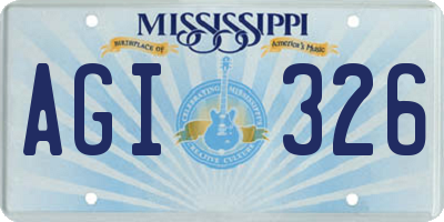 MS license plate AGI326