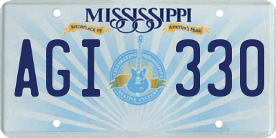 MS license plate AGI330