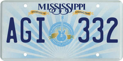 MS license plate AGI332