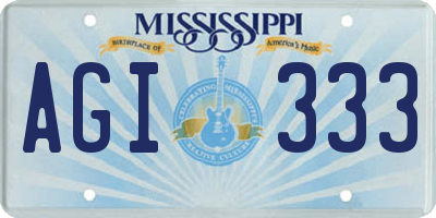 MS license plate AGI333