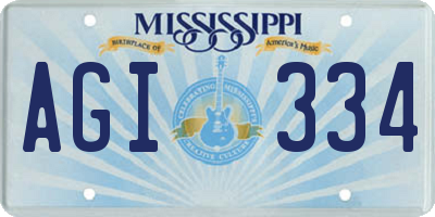 MS license plate AGI334