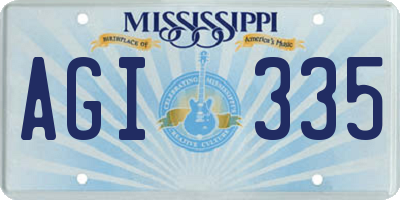 MS license plate AGI335