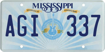 MS license plate AGI337